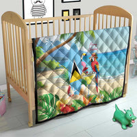 Saint Lucia Christmas Quilt Chill Macaw Parrot Caribbean Tropical Style - Wonder Print Shop