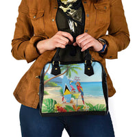 Saint Lucia Christmas Shoulder Handbag Chill Macaw Parrot Caribbean Tropical Style - Wonder Print Shop