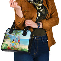 Saint Lucia Christmas Shoulder Handbag Chill Macaw Parrot Caribbean Tropical Style - Wonder Print Shop