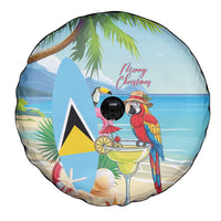 Saint Lucia Christmas Spare Tire Cover Chill Macaw Parrot Caribbean Tropical Style - Wonder Print Shop