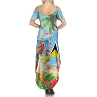 Personalized Saint Lucia Christmas Summer Maxi Dress Chill Macaw Parrot Caribbean Tropical Style - Wonder Print Shop