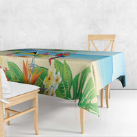 Saint Lucia Christmas Tablecloth Chill Macaw Parrot Caribbean Tropical Style - Wonder Print Shop