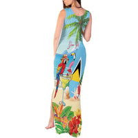 Personalized Saint Lucia Christmas Tank Maxi Dress Chill Macaw Parrot Caribbean Tropical Style - Wonder Print Shop