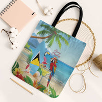 Saint Lucia Christmas Tote Bag Chill Macaw Parrot Caribbean Tropical Style - Wonder Print Shop