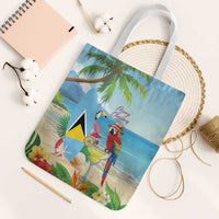 Saint Lucia Christmas Tote Bag Chill Macaw Parrot Caribbean Tropical Style - Wonder Print Shop