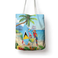 Saint Lucia Christmas Tote Bag Chill Macaw Parrot Caribbean Tropical Style - Wonder Print Shop