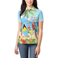 Personalized Saint Lucia Christmas Women Polo Shirt Chill Macaw Parrot Caribbean Tropical Style - Wonder Print Shop