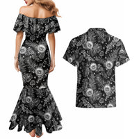 Hawaii Christmas Couples Matching Mermaid Dress and Hawaiian Shirt Tropical Style With Coat Of Arms - Wonder Print Shop