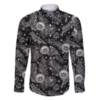 Hawaii Christmas Family Matching Long Sleeve Bodycon Dress and Hawaiian Shirt Tropical Style With Coat Of Arms - Wonder Print Shop