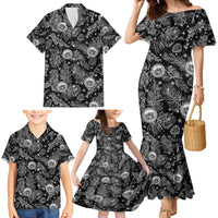 Hawaii Christmas Family Matching Mermaid Dress and Hawaiian Shirt Tropical Style With Coat Of Arms - Wonder Print Shop