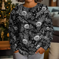 Hawaii Christmas Kid Ugly Christmas Sweater Tropical Style With Coat Of Arms - Wonder Print Shop