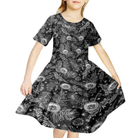 Hawaii Christmas Kid Short Sleeve Dress Tropical Style With Coat Of Arms - Wonder Print Shop