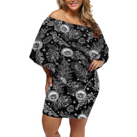 Hawaii Christmas Off Shoulder Short Dress Tropical Style With Coat Of Arms - Wonder Print Shop