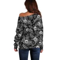 Hawaii Christmas Off Shoulder Sweater Tropical Style With Coat Of Arms - Wonder Print Shop