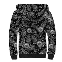 Hawaii Christmas Sherpa Hoodie Tropical Style With Coat Of Arms - Wonder Print Shop