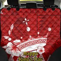 Personalised Tonga King Tupou I Day Back Car Seat Cover Tongan Ngatu Pattern With Crown - Wonder Print Shop