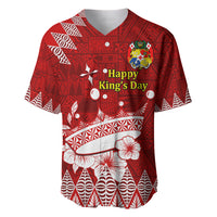 Personalised Tonga King Tupou I Day Baseball Jersey Tongan Ngatu Pattern With Crown - Wonder Print Shop