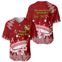 Personalised Tonga King Tupou I Day Baseball Jersey Tongan Ngatu Pattern With Crown - Wonder Print Shop
