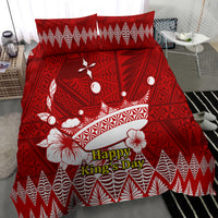 Personalised Tonga King Tupou I Day Bedding Set Tongan Ngatu Pattern With Crown - Wonder Print Shop