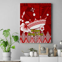 Personalised Tonga King Tupou I Day Canvas Wall Art Tongan Ngatu Pattern With Crown - Wonder Print Shop