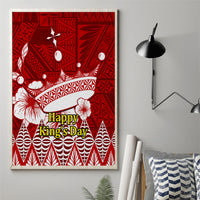 Personalised Tonga King Tupou I Day Canvas Wall Art Tongan Ngatu Pattern With Crown - Wonder Print Shop