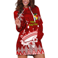 Personalised Tonga King Tupou I Day Hoodie Dress Tongan Ngatu Pattern With Crown - Wonder Print Shop