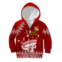 Personalised Tonga King Tupou I Day Kid Hoodie Tongan Ngatu Pattern With Crown - Wonder Print Shop