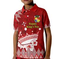 Personalised Tonga King Tupou I Day Kid Polo Shirt Tongan Ngatu Pattern With Crown - Wonder Print Shop