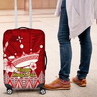 Personalised Tonga King Tupou I Day Luggage Cover Tongan Ngatu Pattern With Crown - Wonder Print Shop