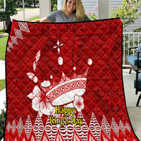 Personalised Tonga King Tupou I Day Quilt Tongan Ngatu Pattern With Crown - Wonder Print Shop
