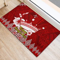 Personalised Tonga King Tupou I Day Rubber Doormat Tongan Ngatu Pattern With Crown - Wonder Print Shop