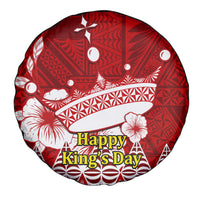 Personalised Tonga King Tupou I Day Spare Tire Cover Tongan Ngatu Pattern With Crown - Wonder Print Shop