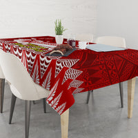 Personalised Tonga King Tupou I Day Tablecloth Tongan Ngatu Pattern With Crown - Wonder Print Shop
