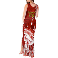 Personalised Tonga King Tupou I Day Tank Maxi Dress Tongan Ngatu Pattern With Crown - Wonder Print Shop