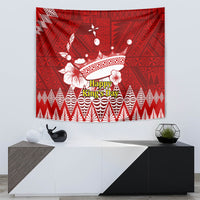 Personalised Tonga King Tupou I Day Tapestry Tongan Ngatu Pattern With Crown - Wonder Print Shop