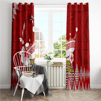 Personalised Tonga King Tupou I Day Window Curtain Tongan Ngatu Pattern With Crown - Wonder Print Shop