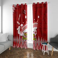Personalised Tonga King Tupou I Day Window Curtain Tongan Ngatu Pattern With Crown - Wonder Print Shop