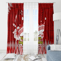 Personalised Tonga King Tupou I Day Window Curtain Tongan Ngatu Pattern With Crown - Wonder Print Shop