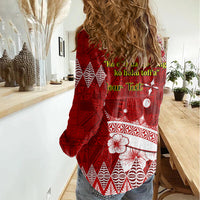 Personalised Tonga King Tupou I Day Women Casual Shirt Tongan Ngatu Pattern With Crown - Wonder Print Shop