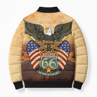 Route 66 Highway United States Bomber Puffer Jacket Mother Road Happy 100th Anniversary Proud - Wonder Print Shop