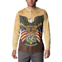 Route 66 Highway United States Button Sweatshirt Mother Road Happy 100th Anniversary Proud - Wonder Print Shop