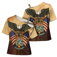 Route 66 Highway United States Cross Shoulder Shirt Mother Road Happy 100th Anniversary Proud - Wonder Print Shop
