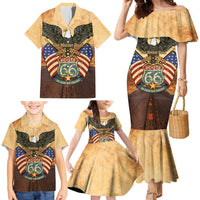 Route 66 Highway United States Family Matching Mermaid Dress and Hawaiian Shirt Mother Road Happy 100th Anniversary Proud - Wonder Print Shop