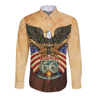 Route 66 Highway United States Long Sleeve Button Shirt Mother Road Happy 100th Anniversary Proud - Wonder Print Shop