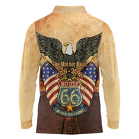 Route 66 Highway United States Long Sleeve Polo Shirt Mother Road Happy 100th Anniversary Proud - Wonder Print Shop