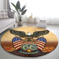 Route 66 Highway United States Round Carpet Mother Road Happy 100th Anniversary Proud - Wonder Print Shop