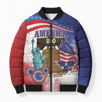 United States 4th Of July Bomber Puffer Jacket 250th Anniversary Liberty Bell - Wonder Print Shop