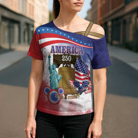United States 4th Of July Cross Shoulder Shirt 250th Anniversary Liberty Bell - Wonder Print Shop