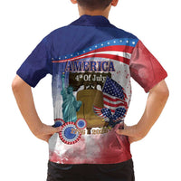 United States 4th Of July Family Matching Long Sleeve Bodycon Dress and Hawaiian Shirt 250th Anniversary Liberty Bell - Wonder Print Shop
