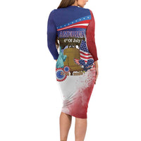 United States 4th Of July Family Matching Long Sleeve Bodycon Dress and Hawaiian Shirt 250th Anniversary Liberty Bell - Wonder Print Shop